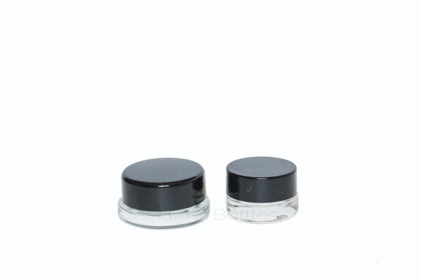 Straight Wall Clear Glass Jars Canada With Black PS Lids