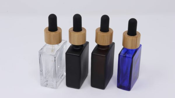 Rectangle Glass Bottles w/ Bamboo glass droppers