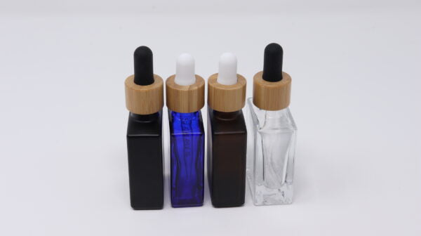Rectangle Glass Bottles w/ Bamboo glass droppers
