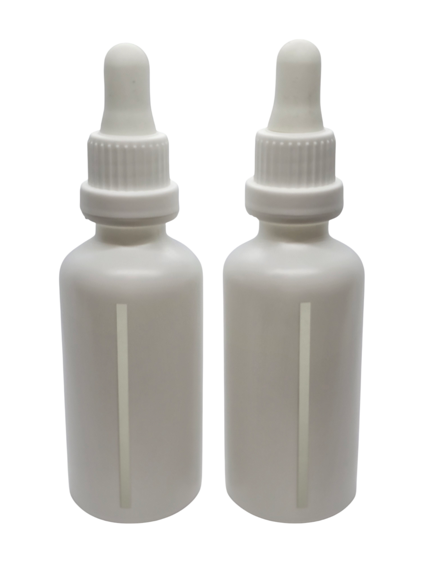 White frosted glass bottle with window