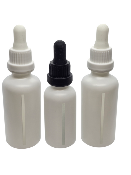 White frosted glass bottle with window