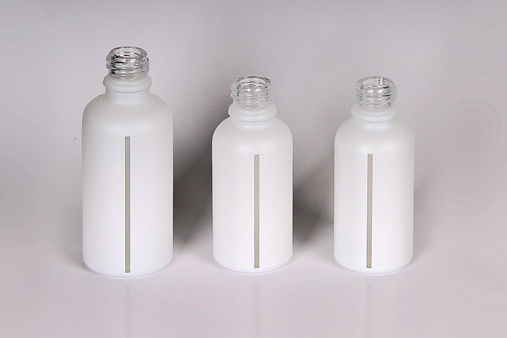 Matte white bamboo glass dropper bottles with window 30ML