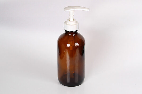 16 Oz /8 Oz Amber Glass Bottle With Trigger Spray Pump / Phenolic Cap Or Lotion Pump