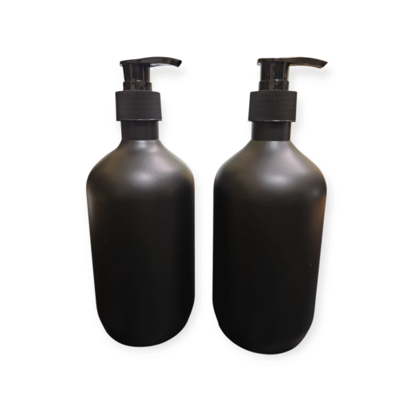 16 oz Black frosted PET bottle with lotion pump