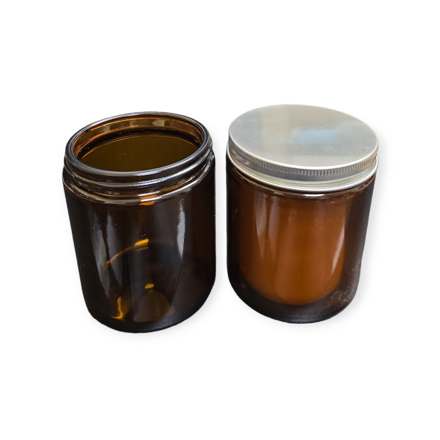Candle Glass Jars with silver/black cap 9 oz