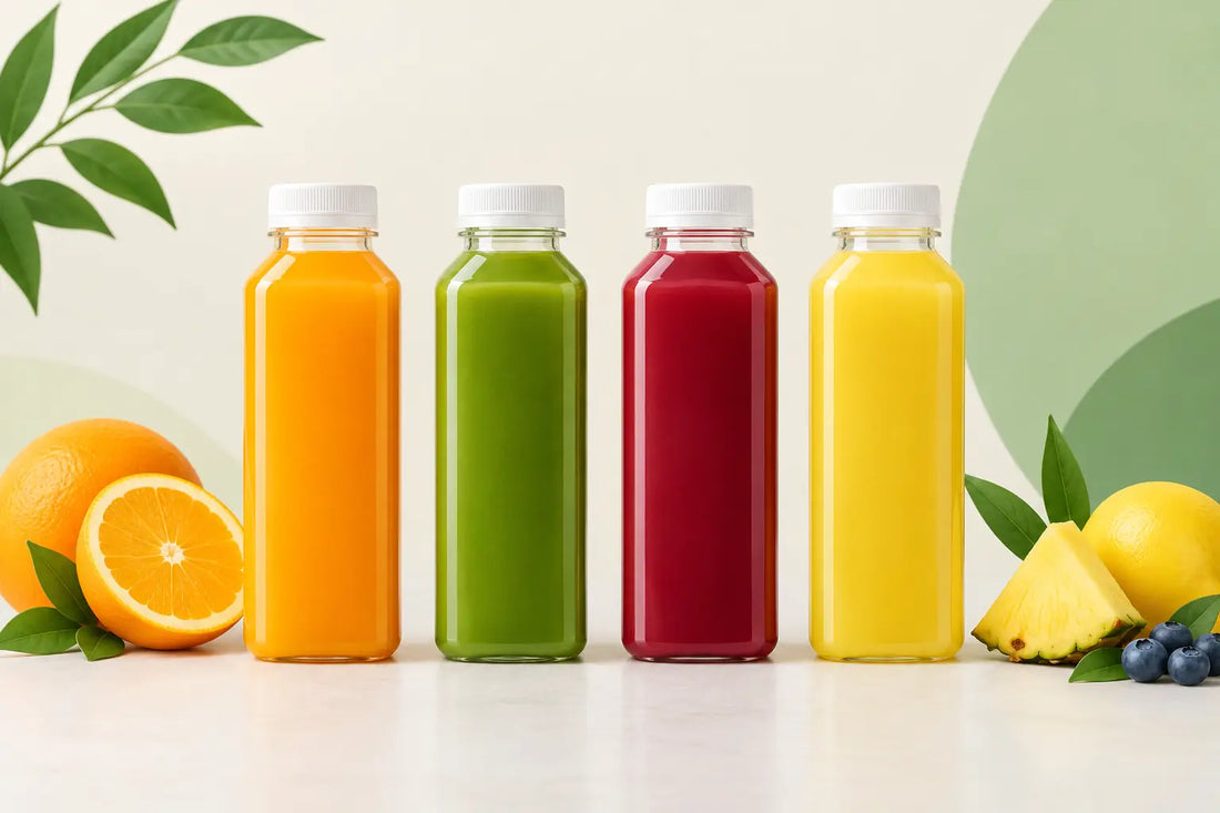 Clear Square Juice Bottles for Retail-Ready Drinks