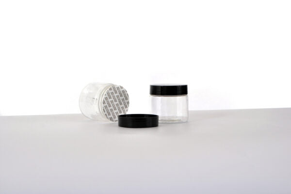 Clear PET Jar With Black Cap/Liner