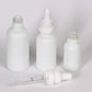 White frosted glass bottle with glass dropper