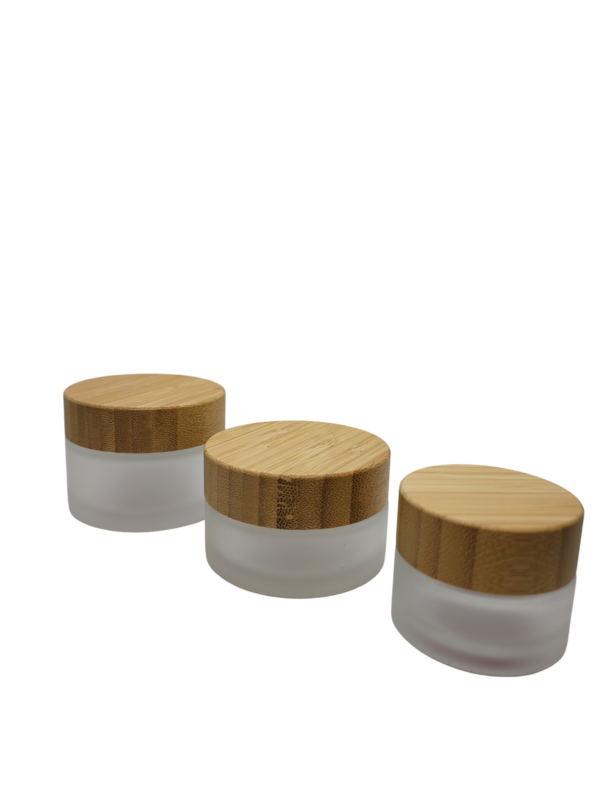 Frosted Glass Jar With Bamboo Cap