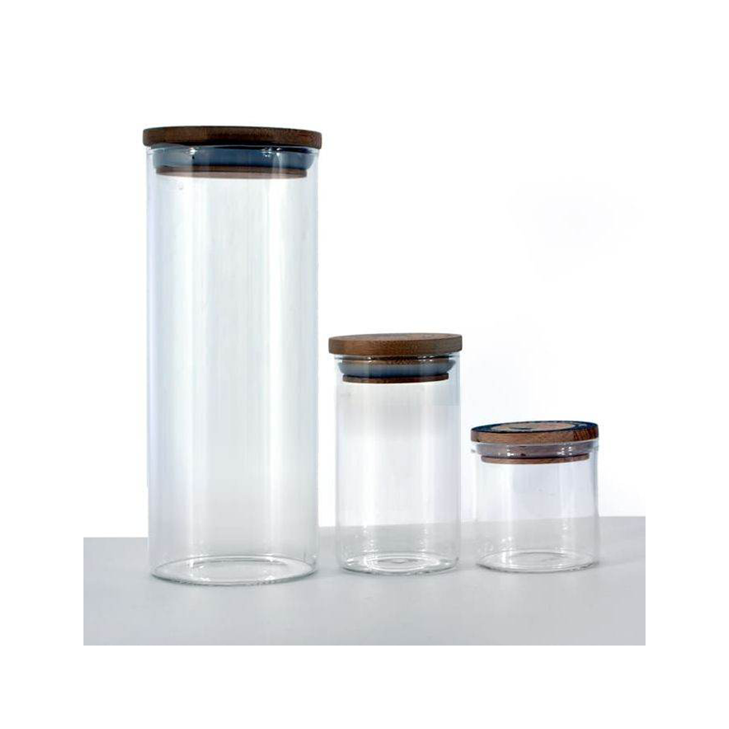 Glass Jar with Bamboo Lid | Glass Jar with Bamboo Lids | hemkundinc