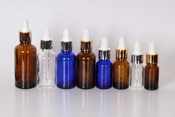 Glass Bottles With Gold / Silver Glass Dropper