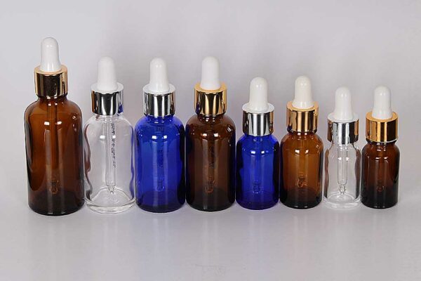 Glass Bottles With Gold / Silver Glass Dropper