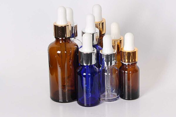 Glass Bottles With Gold / Silver Glass Dropper