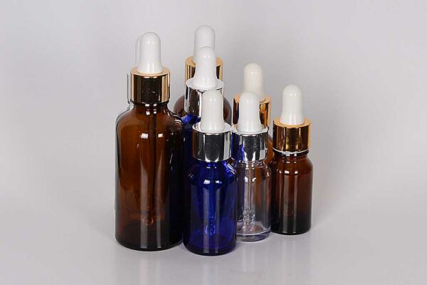 Glass Bottles With Gold / Silver Glass Dropper