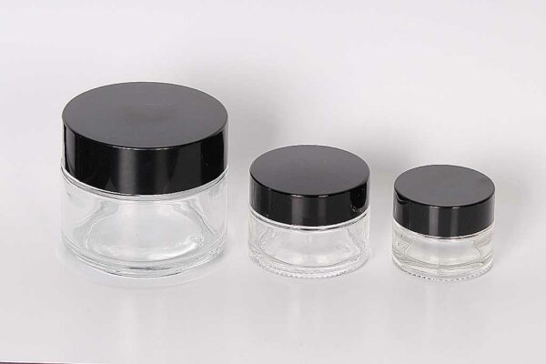 Clear Glass Jars With Black Cap