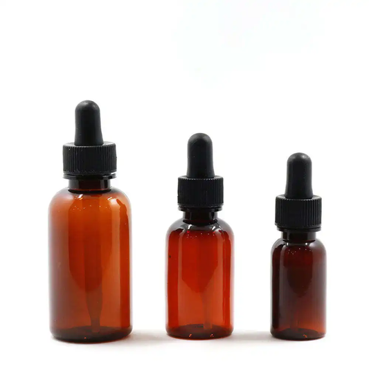 Plastic Amber Dropper Bottles