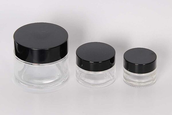 Clear Glass Jars With Black Cap