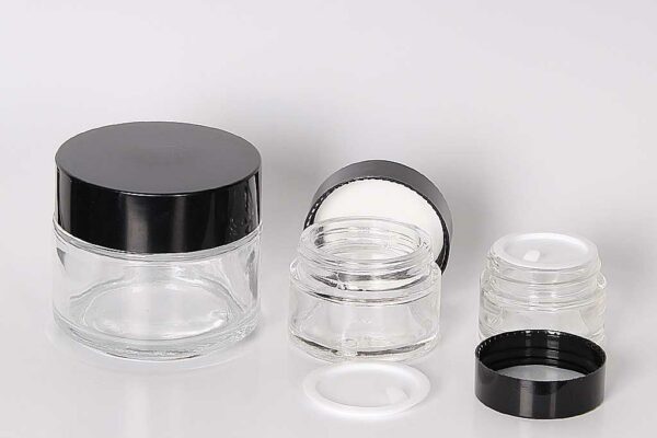 Clear Glass Jars With Black Cap