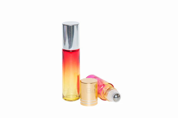 Thick Ombre Red Yellow Glass Roll-on Bottle