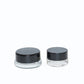 Straight Wall Clear Glass Jars With Black PS Lid