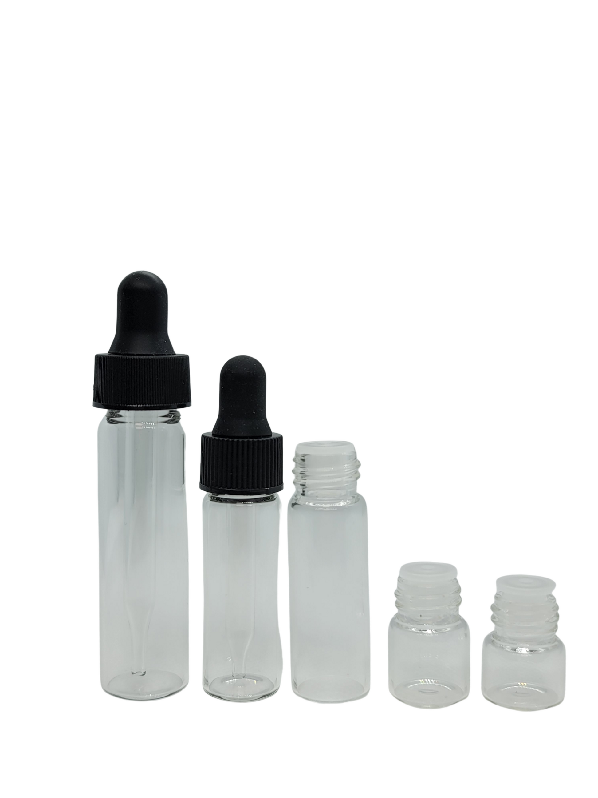 Glass Vials Black Cap | Glass Vials | hemkundinc