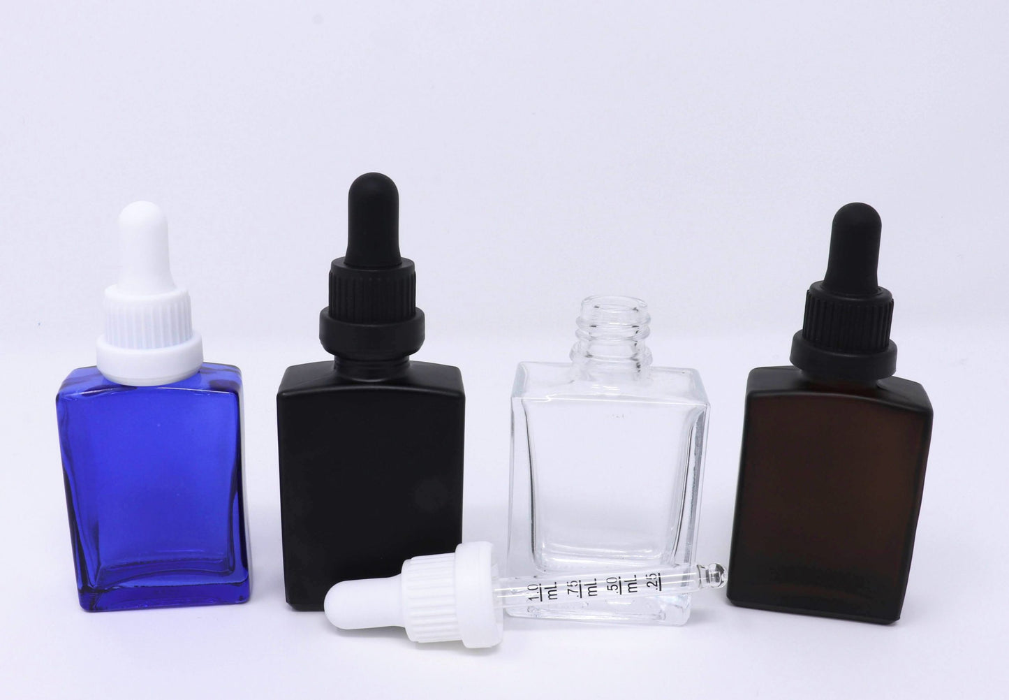 Rectangle Glass Bottles W/ Glass Droppers