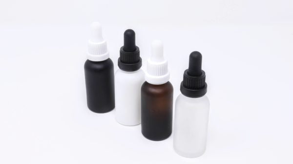 Frosted Round Glass Bottles With Glass Droppers