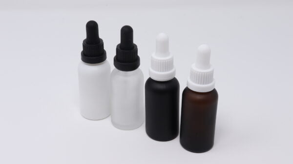 Frosted Round Glass Bottles With Glass Droppers