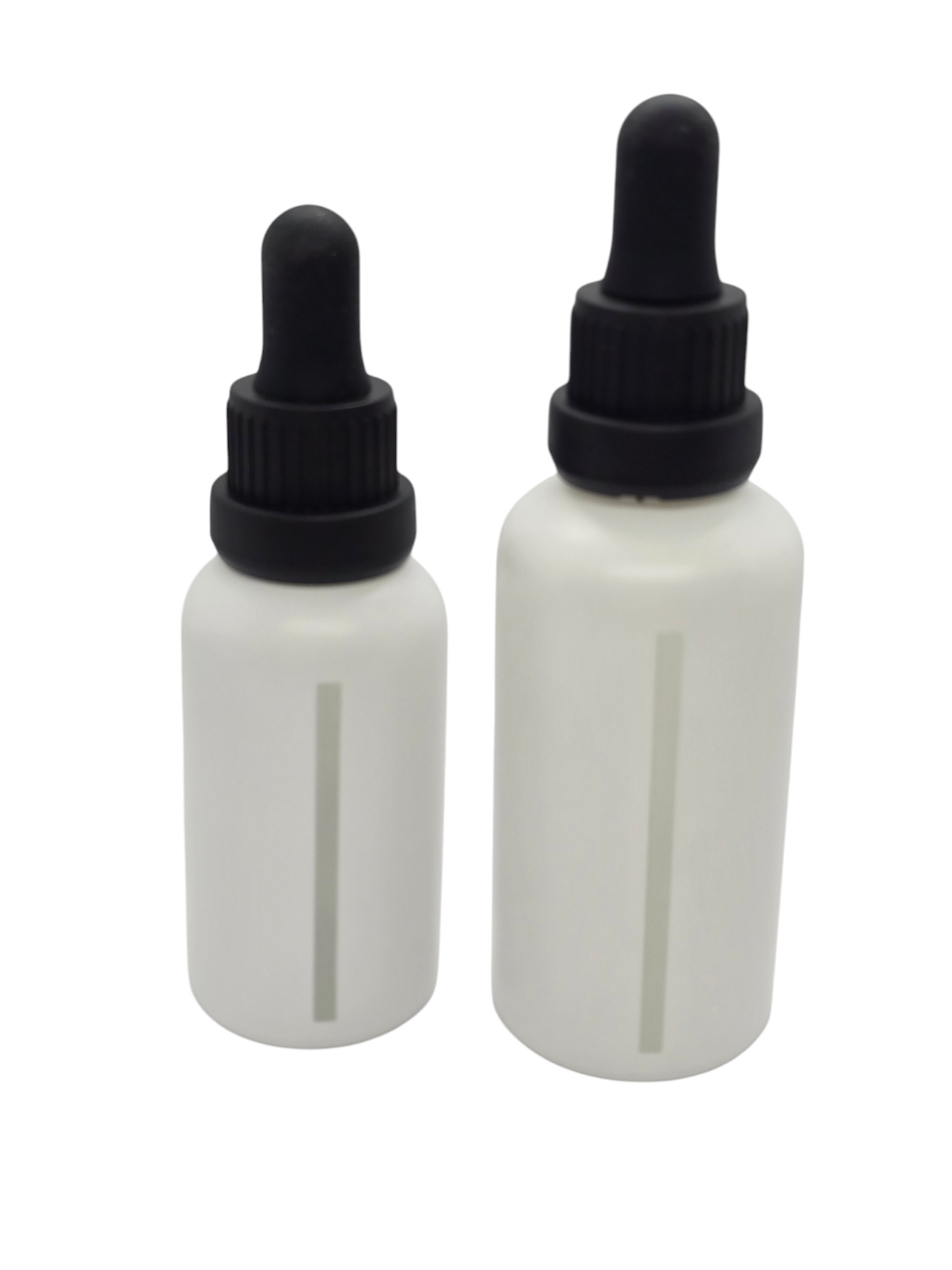 White frosted glass bottle with window