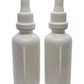 White frosted glass bottle with window