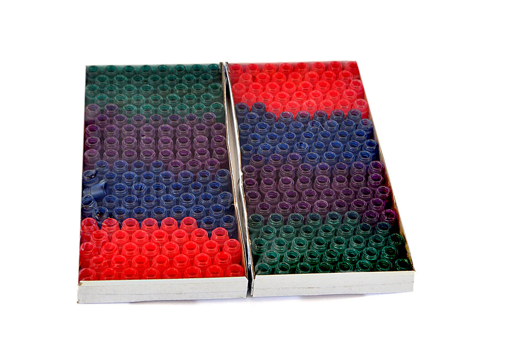 Rainbow Glass Vials with orifice reducer