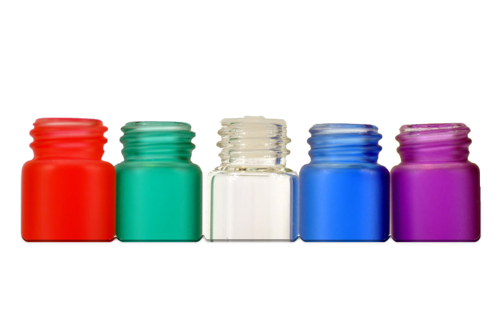 Rainbow Glass Vials with orifice reducer 144pcs