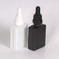 Matte White & Black Rectangle Glass Dropper Bottle With Window 30 Ml