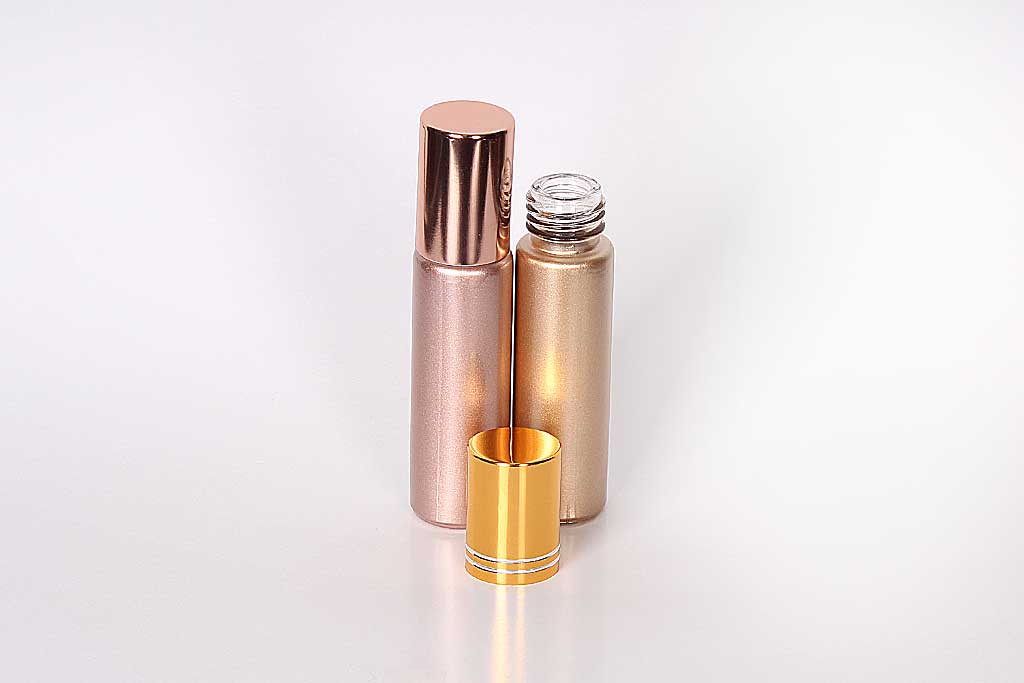 10ml Sparkle Gold/Rose Gold Roll-on glass bottle 150pcs