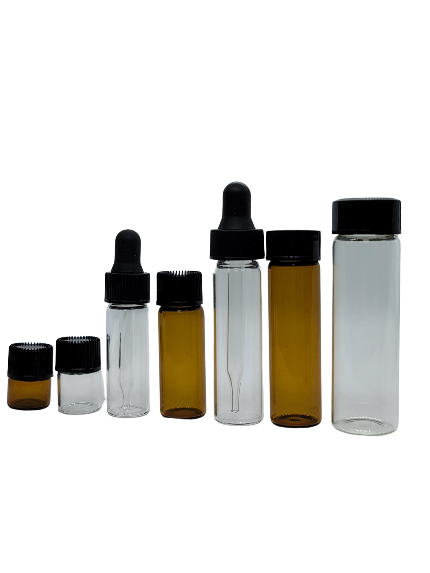 Glass Vials Black Cap | Glass Vials | hemkundinc