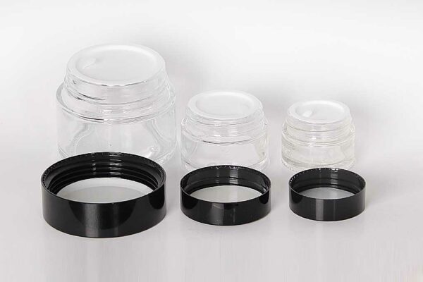 Clear Glass Jars With Black Cap