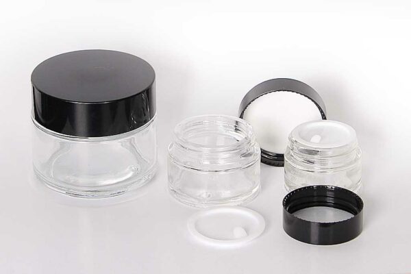 Glass Jars Black Cap | Black Cap Glass Jars | hemkundinc