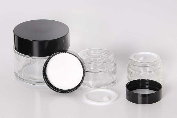 Glass Jars Black Cap | Black Cap Glass Jars | hemkundinc