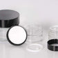Clear Glass Jars with black cap