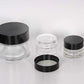 Clear Glass Jars with black cap