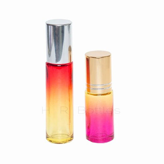 Thick Ombre Red Yellow Glass Roll-on Bottle