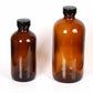 16 Oz /8 Oz Amber Glass Bottle With Trigger Spray Pump / Phenolic Cap Or Lotion Pump