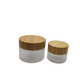 Frosted Glass Jar | Bamboo Cap Jar | hemkundinc