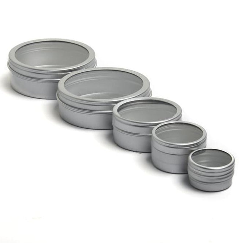 Aluminum Jars with Clear view Tops