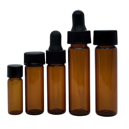 Amber Glass Vials Black Cap | Amber Glass Vials | hemkundinc