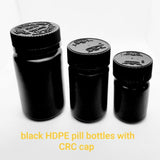 Black HDPE Pill Bottles with CRC Cap