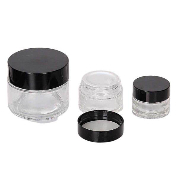 Glass Jars Black Cap | Black Cap Glass Jars | hemkundinc