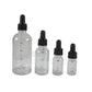 Clear glass rounds bottles w/ glass droppers