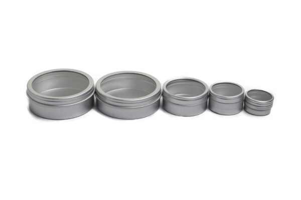 Aluminum Jars with Clear view Tops