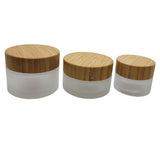 Frosted Glass Jar | Bamboo Cap Jar | hemkundinc